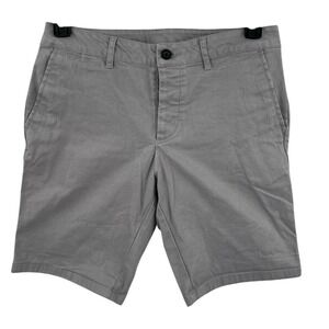 ASOS Button Fly Chino Shorts Size W30 Grey Cotton Stretch Slim Fit Preppy Summer